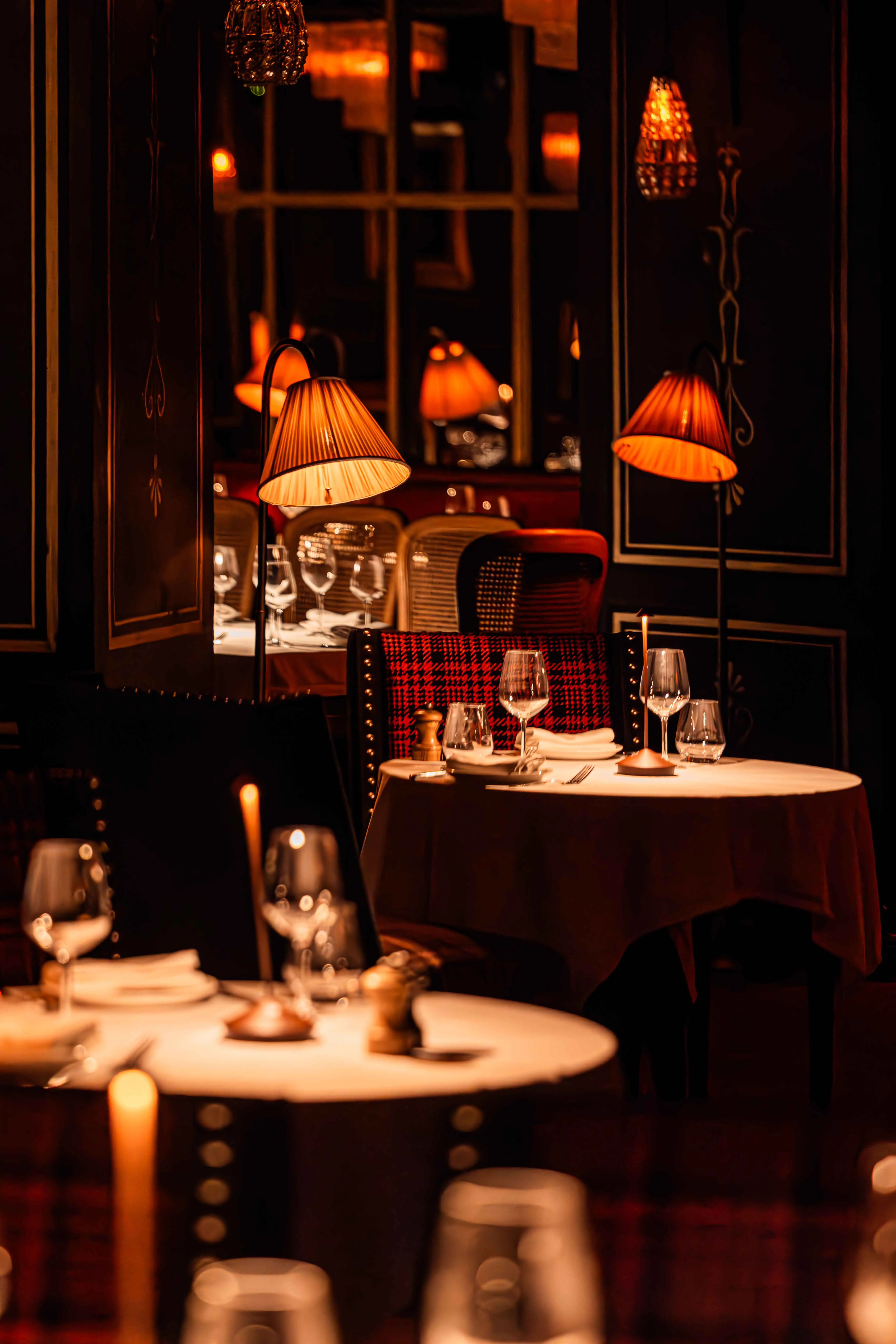 An elegant and exclusive private dining room inside a luxury restaurant near the Marrakech medina.