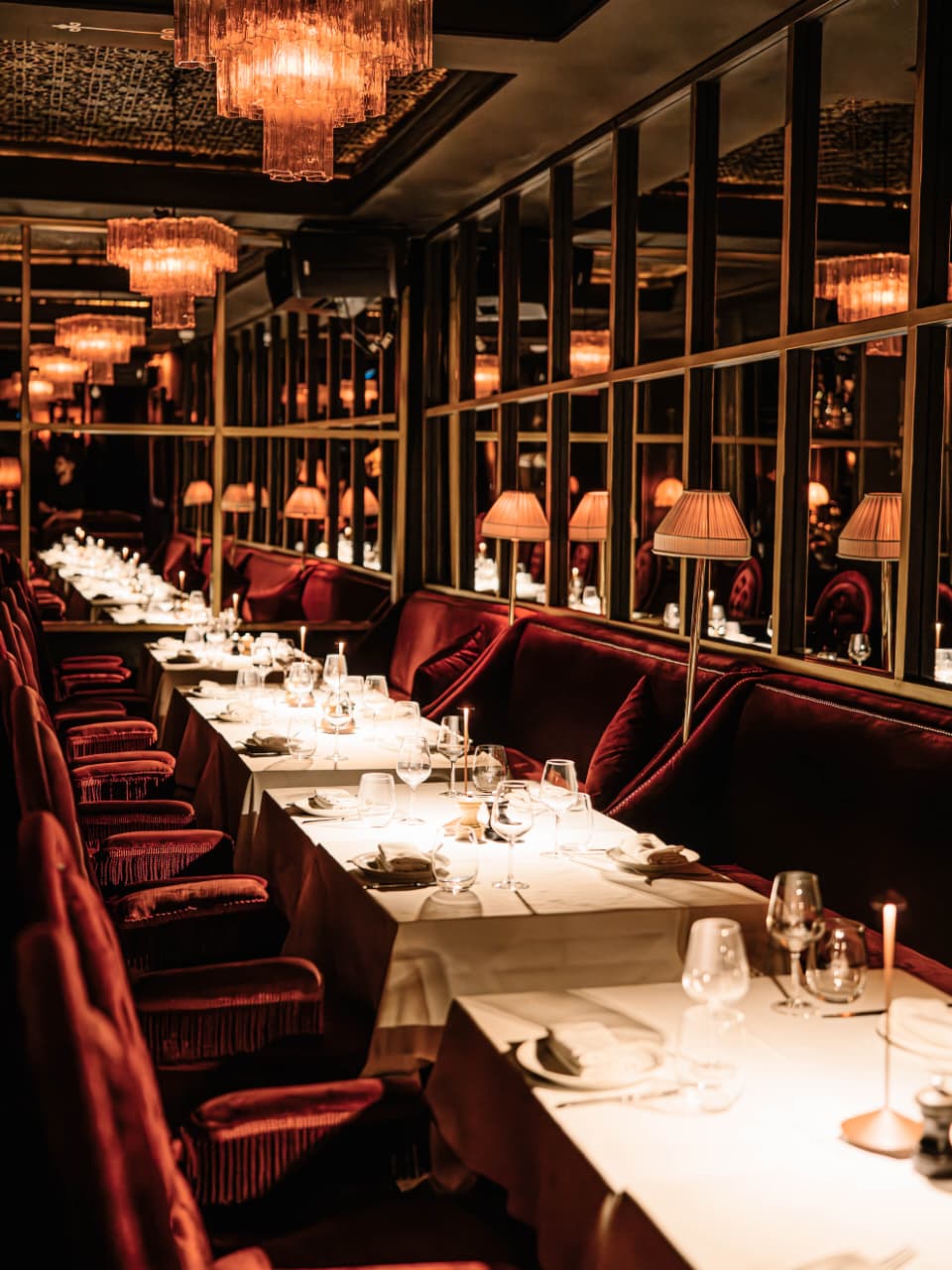 Sophisticated evening ambiance at a fine dining international restaurant in Marrakech